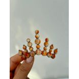 Large Victorian Era Agate Gold Tiara Brooch