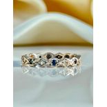 18ct White Gold Sapphire and Diamond Full Eternity Band Ring