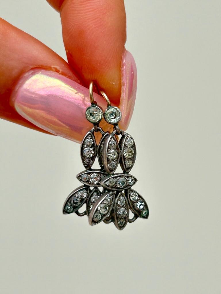 Antique Silver and Paste Drop Earrings - Image 3 of 5
