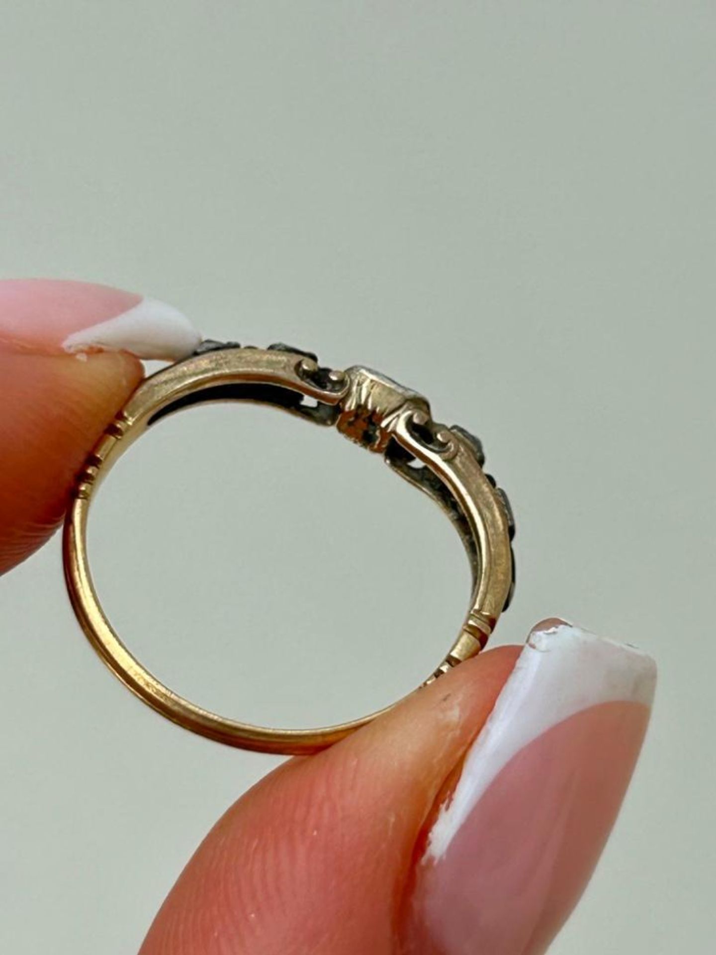 Sweet Georgian Era Diamond and Topaz Ring - Image 4 of 5