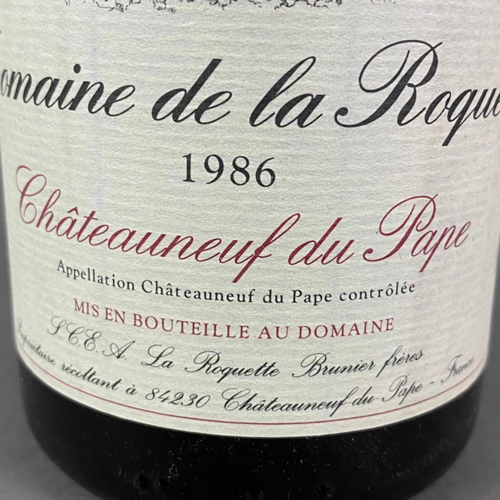 Weinkonvolut - 3 Flaschen 1986 Domaine de la Roquette, Châteauneuf-du-Pape, Rhône, France, 750 ml, - Image 3 of 8