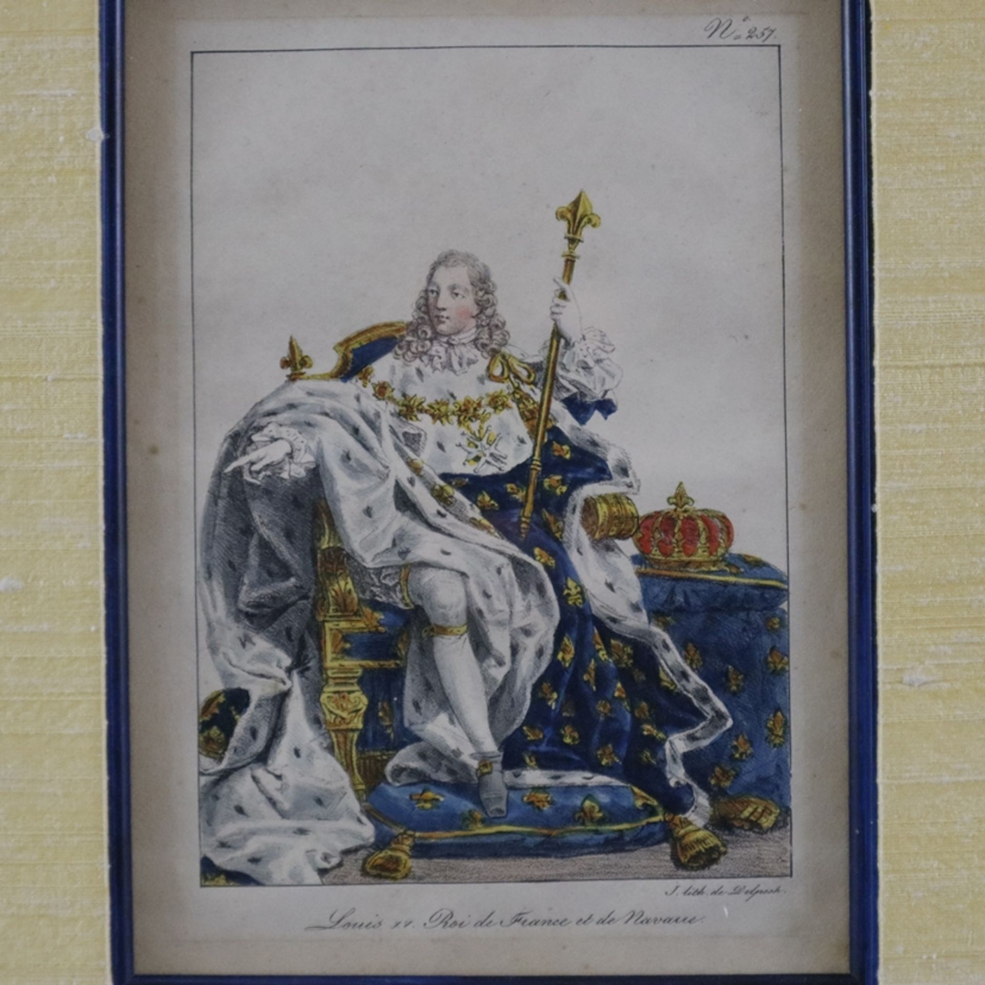 Delpech, François-Séraphin (1778-1825) - Zwei Portraits frz. Könige „Louis XV. Roi de France et de  - Bild 2 aus 7