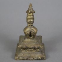 Kleine Stupa - Indien/Nepal, Bronzelegierung, H: ca. 12 cm, Gewicht ca. 595 g