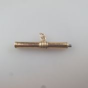 Taschenuhrenschlüssel - um 1870, 18K Gelbgold, Innenteil aus Metall, L. 5,2 cm, Bruttogewicht ca. 1