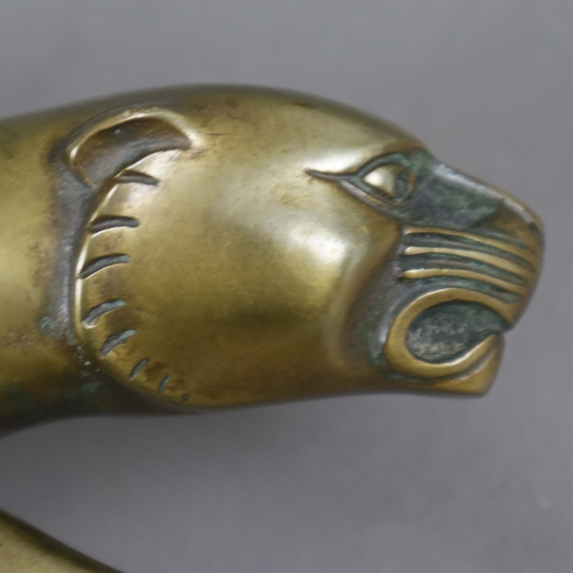 Art Déco Tierfigur "Panther" - Bronze, stilisierte Darstellung eines schleichenden Panthers, undeut - Image 3 of 7