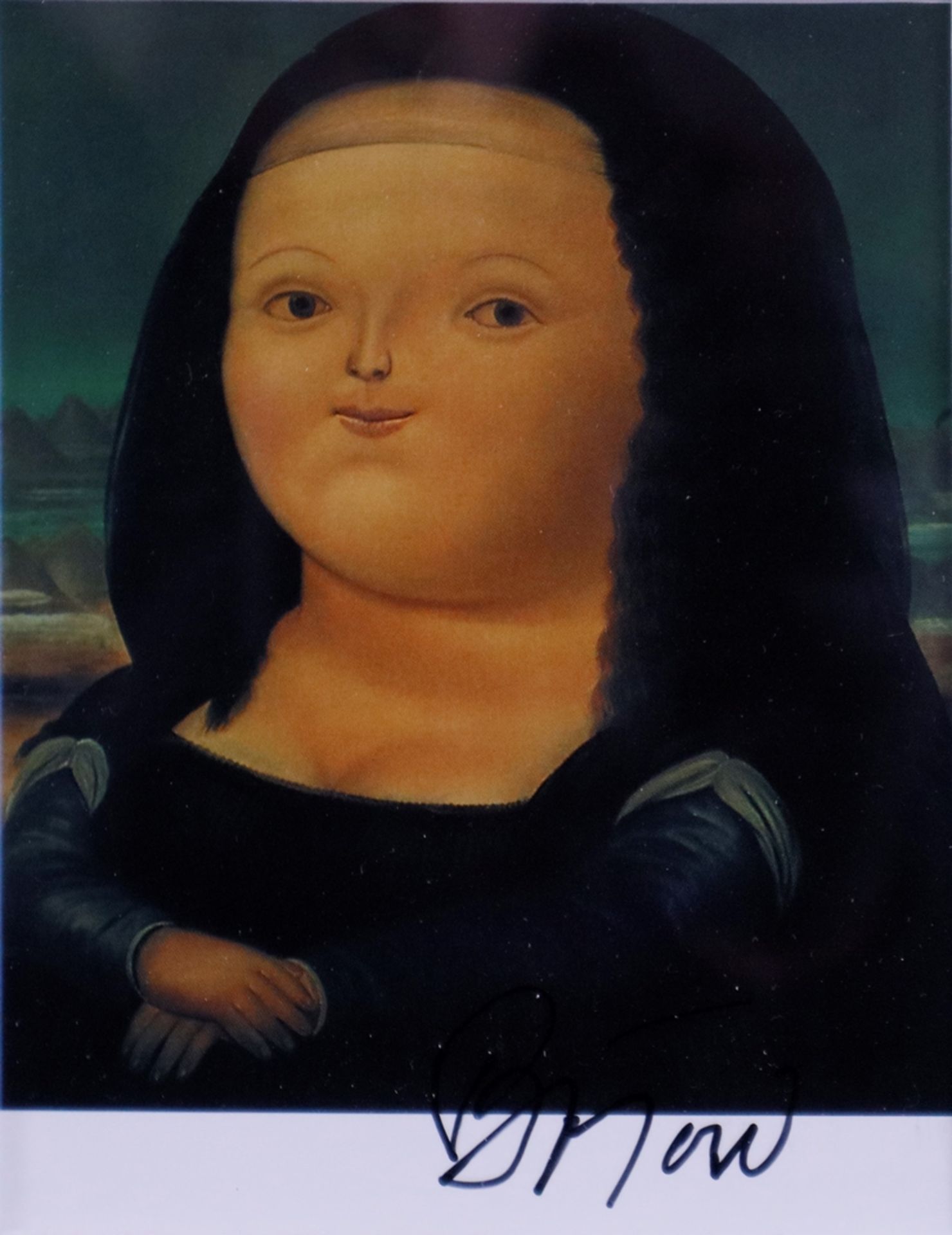 Botero, Fernando (1932 Medellín - 2023 Monaco-Ville) - "Mona Lisa" (1978), handsignierte Kunstpostk