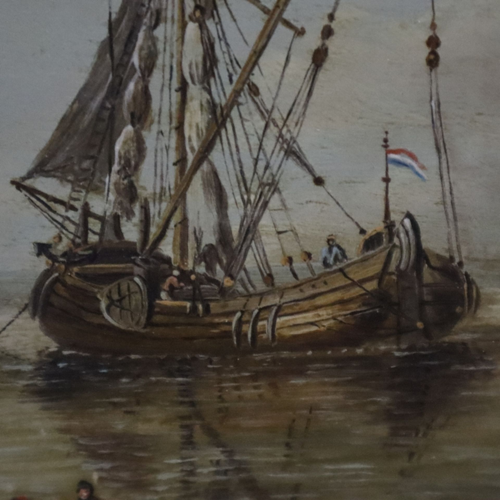 Unbekannte/r Künstler/in -wohl Niederlande 19./20.Jh.- Kleine Hafenszene im Stil von Jacob de Gruyt - Bild 11 aus 14