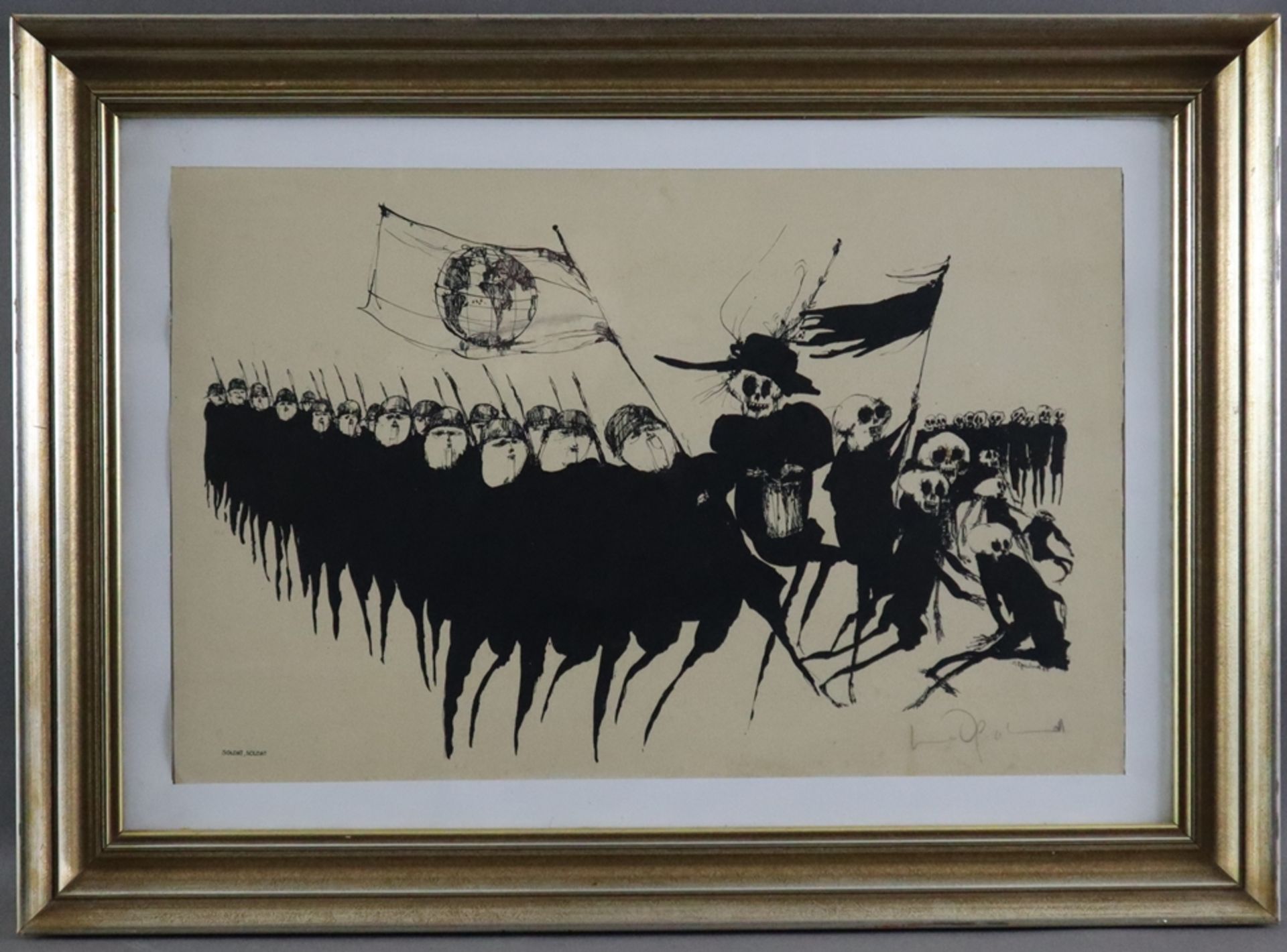 Degenhardt, Gertrude (*1940) - "Soldat, Soldat" (1967), Lithografie, im Stein signiert, datiert und - Image 2 of 8