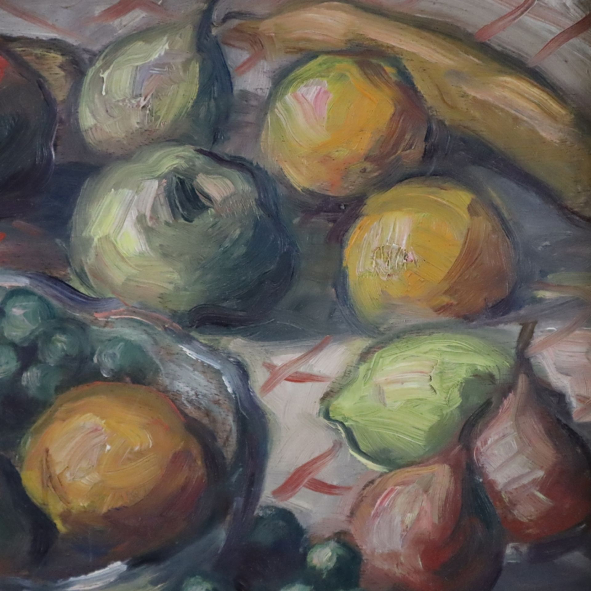 Boni, Jeanne-Louise (*1919-?) - Früchtestillleben, Öl auf Holz, unten rechts signiert "J. Boni", ca - Image 5 of 7