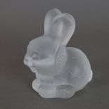 Goebel Glasfigur "Hase" - Deutschland, farbloses Pressglas, mattiert, auch als Briefbeschwerer verw