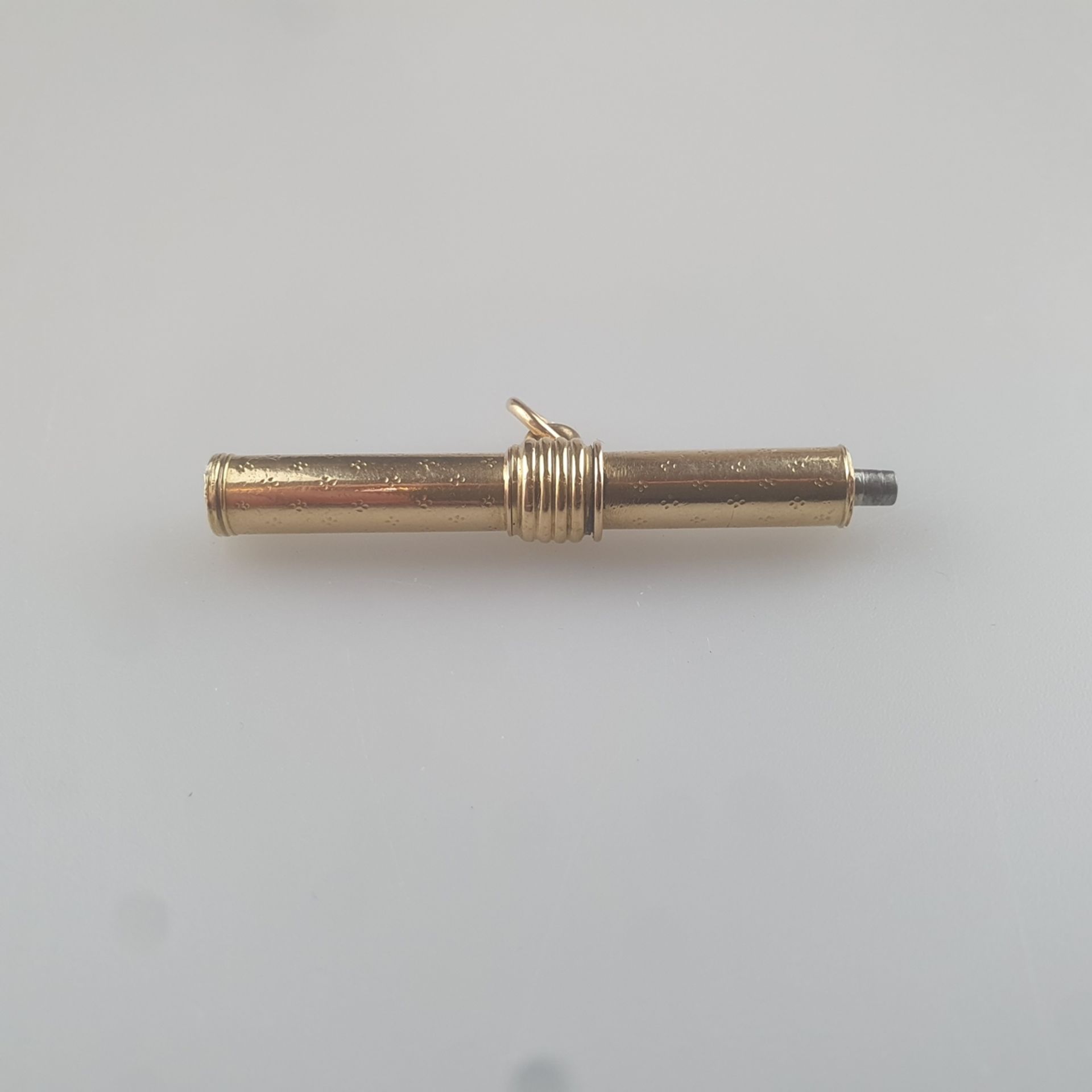 Taschenuhrenschlüssel - um 1870, 18K Gelbgold, Innenteil aus Metall, L. 5,2 cm, Bruttogewicht ca. 1 - Bild 2 aus 5