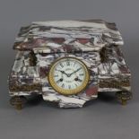 Postament-Uhr - Frankreich, Ende 19. Jh., Marmorgehäuse in Form eines Postaments für eine Bronze, M