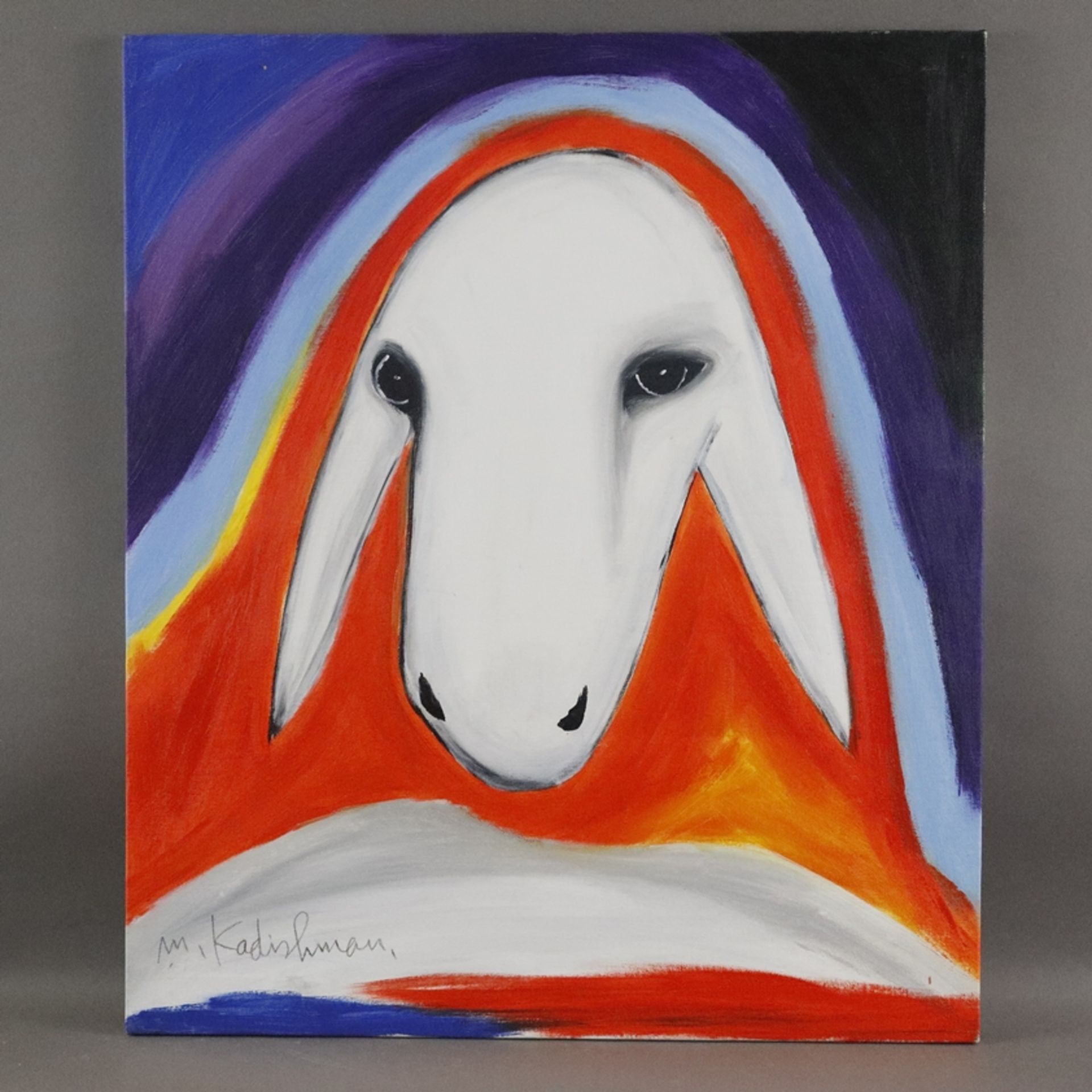 Kadishman, Menashe (1932 - 2015) - Sheep’s head / Schafkopf, Acryl auf Leinwand, auf Keilrahmen auf - Image 6 of 6