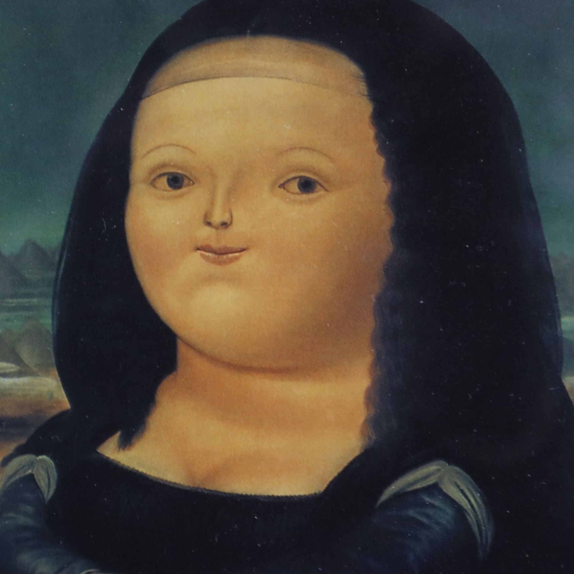 Botero, Fernando (1932 Medellín - 2023 Monaco-Ville) - "Mona Lisa" (1978), handsignierte Kunstpostk - Bild 3 aus 4