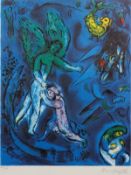 Chagall, Marc (1887 Peskowatik - 1985 Saint-Paul-de-Vence) - "La lutte de Jacob et de l'ange“ /“Der