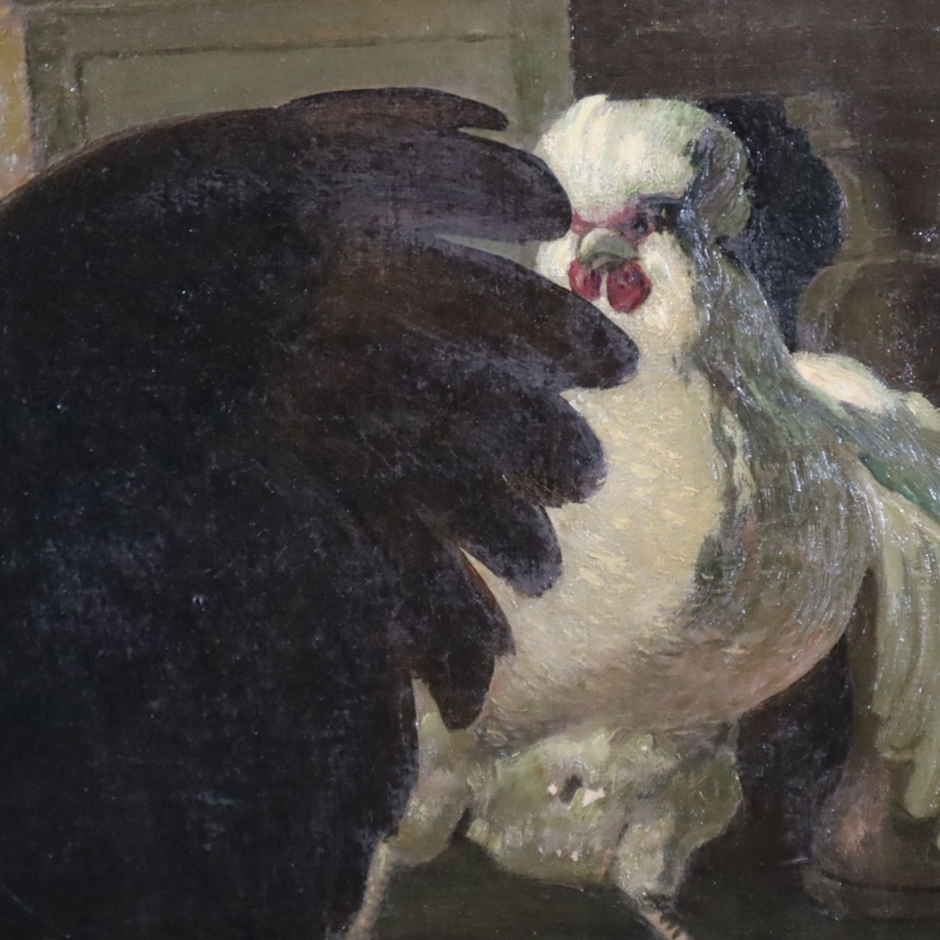 Unbekannte/r Künstler/in -um 1900- Kampf zwischen Hahn und Truthahn, nach dem gleichnamigen Gemälde - Bild 5 aus 13