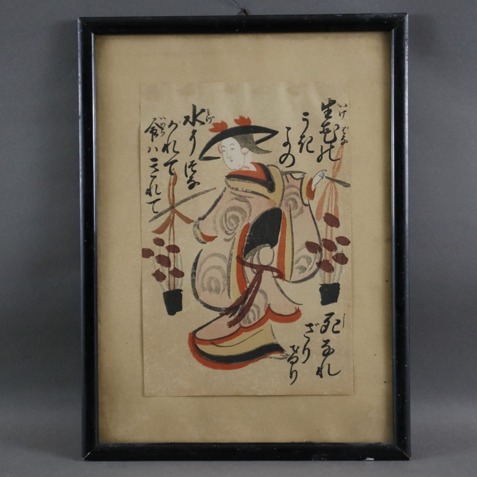 Fuji Musume - Japan, Taishō-Zeit (1920er Jahre), Otsu-e-Holzschnitt aus der Reihe „Nippon Mokuhan G - Bild 2 aus 7