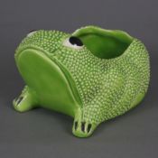 Roger, Jean (XX/XXI, französischer Keramikkünstler) - Übertopf in Froschform, Keramik, grün und sch