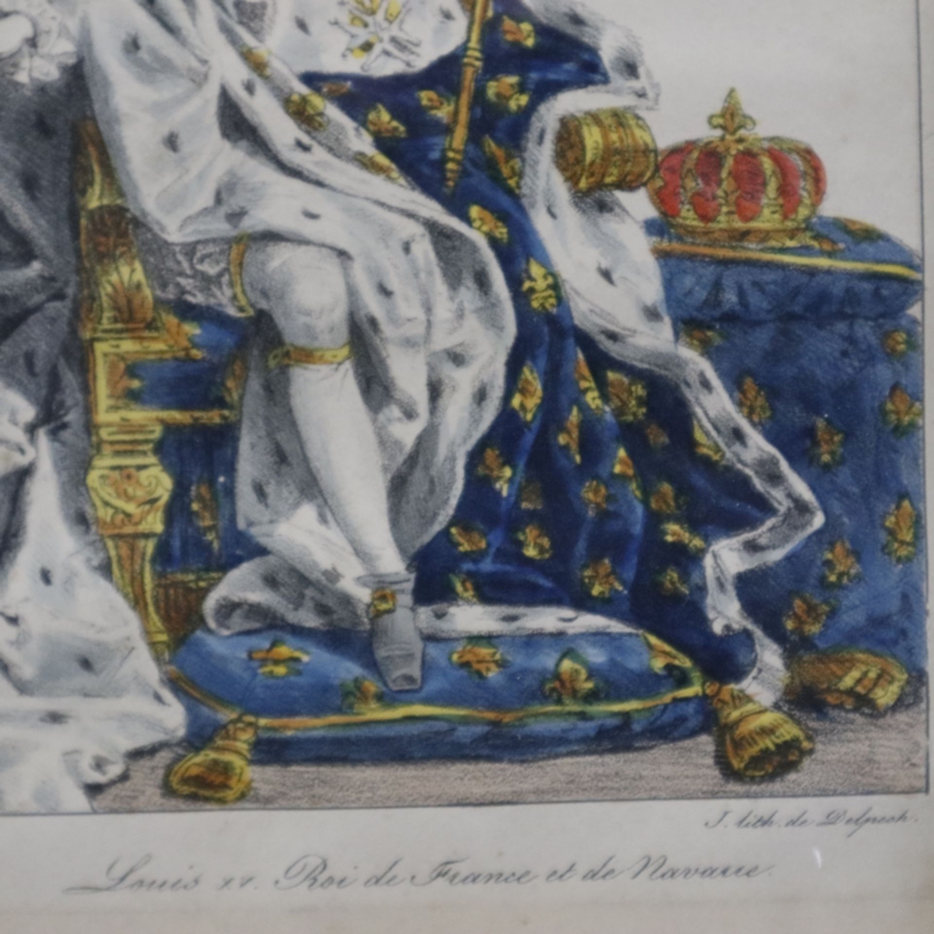 Delpech, François-Séraphin (1778-1825) - Zwei Portraits frz. Könige „Louis XV. Roi de France et de  - Bild 4 aus 7