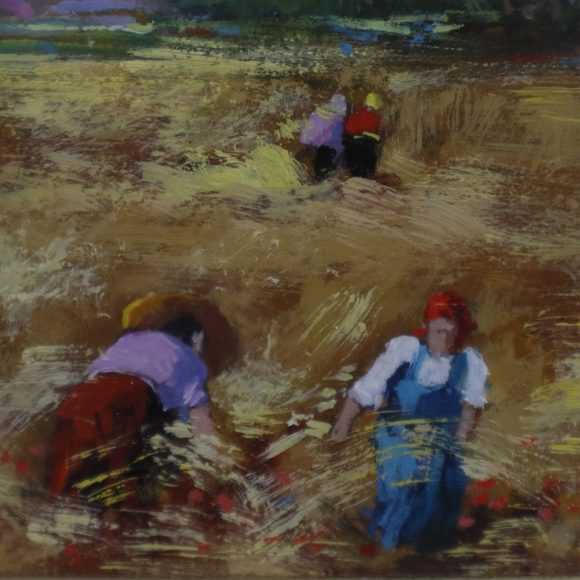Gianello, Mario (* 1935 in Bologna) - Bei der Ernte, Öl auf Holzfaserplatte, unten rechts signiert  - Bild 5 aus 10