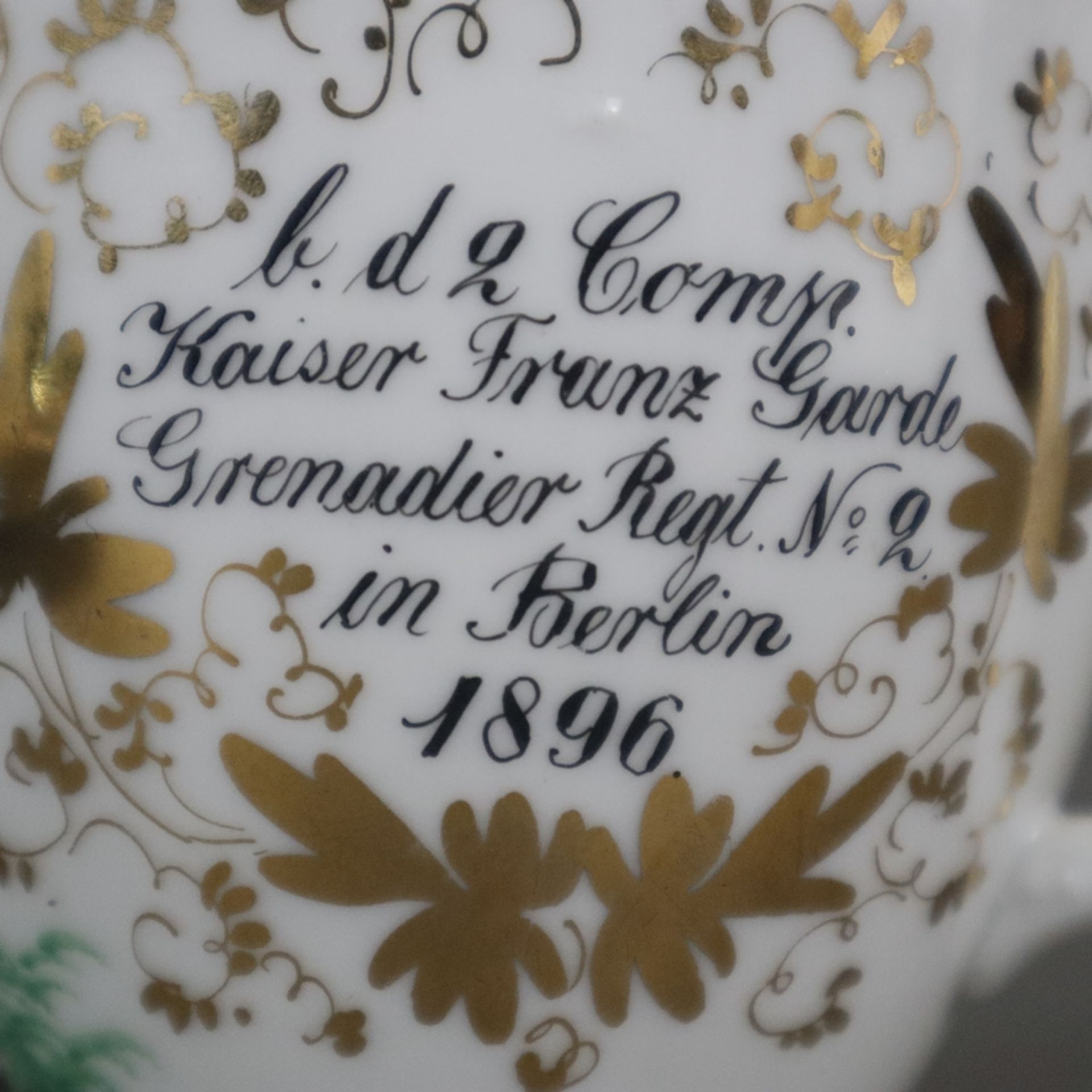 Reservisten-Andenktasse mit Untertasse "Wohl bekomms liebe Mutter"- deutsch um 1900, Porzellan, pol - Image 6 of 10