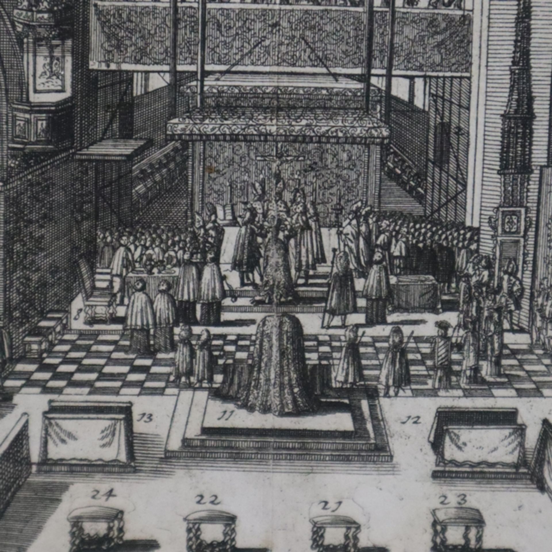 Kaiserkrönung Karls VI. in Frankfurt am Main - Kupferstich aus "Vollständiges Diarium von Karl VI." - Bild 4 aus 10
