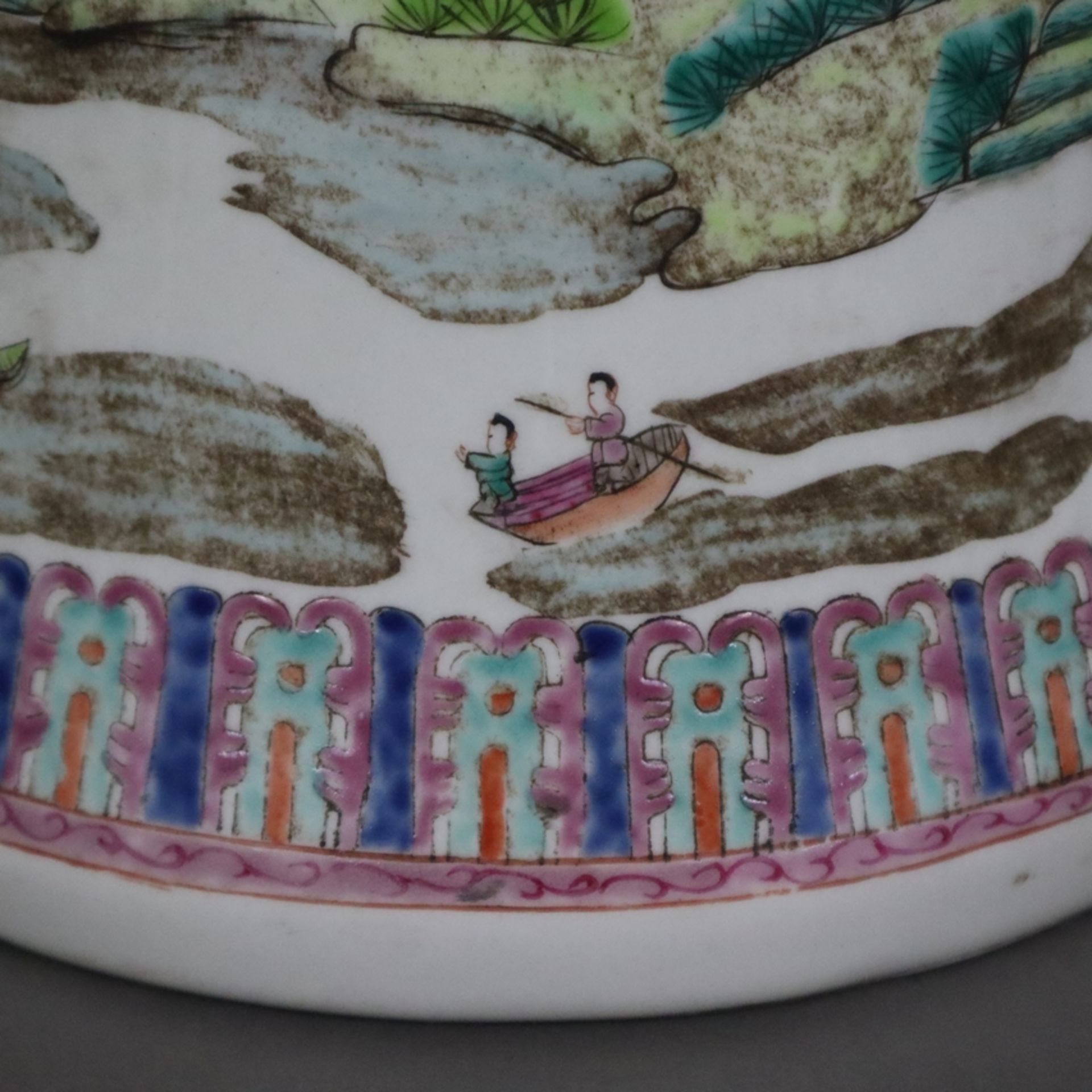 Große Gu-förmige Vase - Porzellan, Trompetenvase mit abgesetzter manschettenartiger Mittelzone und - Image 7 of 15