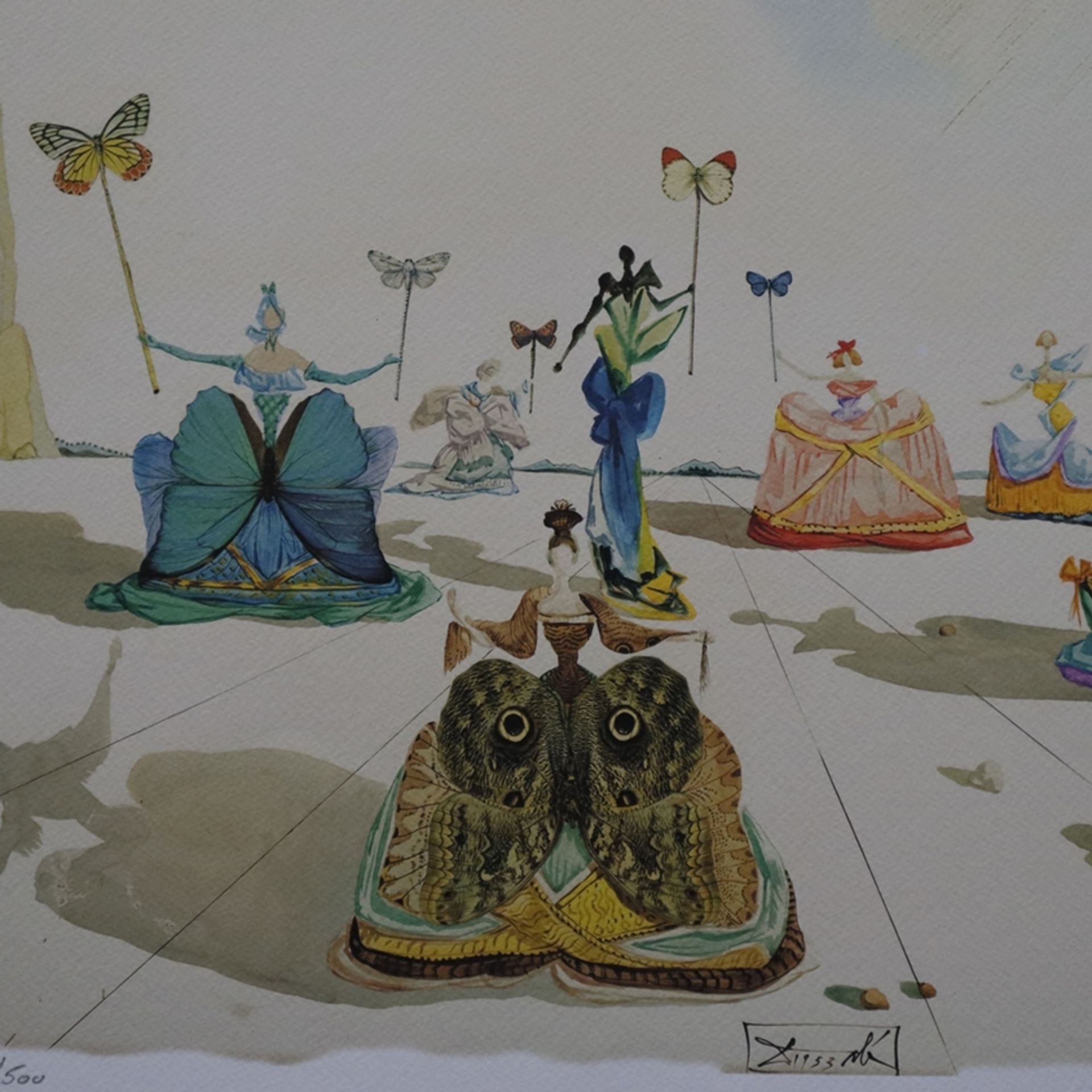 Dalí, Salvador (Saint Georges 1904 Figueras 1989) - „Femmes aux papillons“, Farblithographie-Nachdr - Image 3 of 5