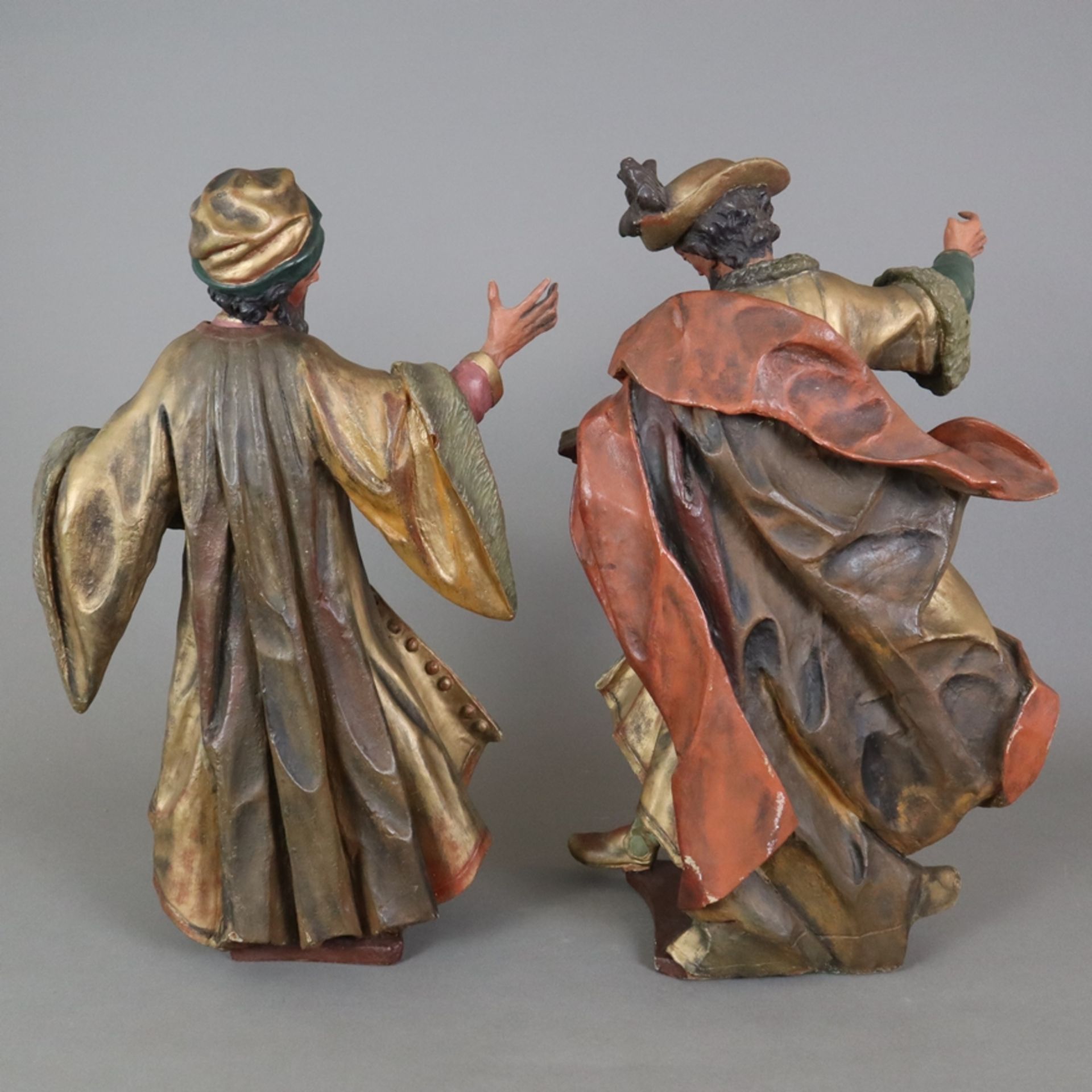 Zwei Figuren "Kosmas und Damian" - 20. Jh., Kunstguss, polychrom gefasst, Museumsreplikate, Darstel - Image 12 of 13