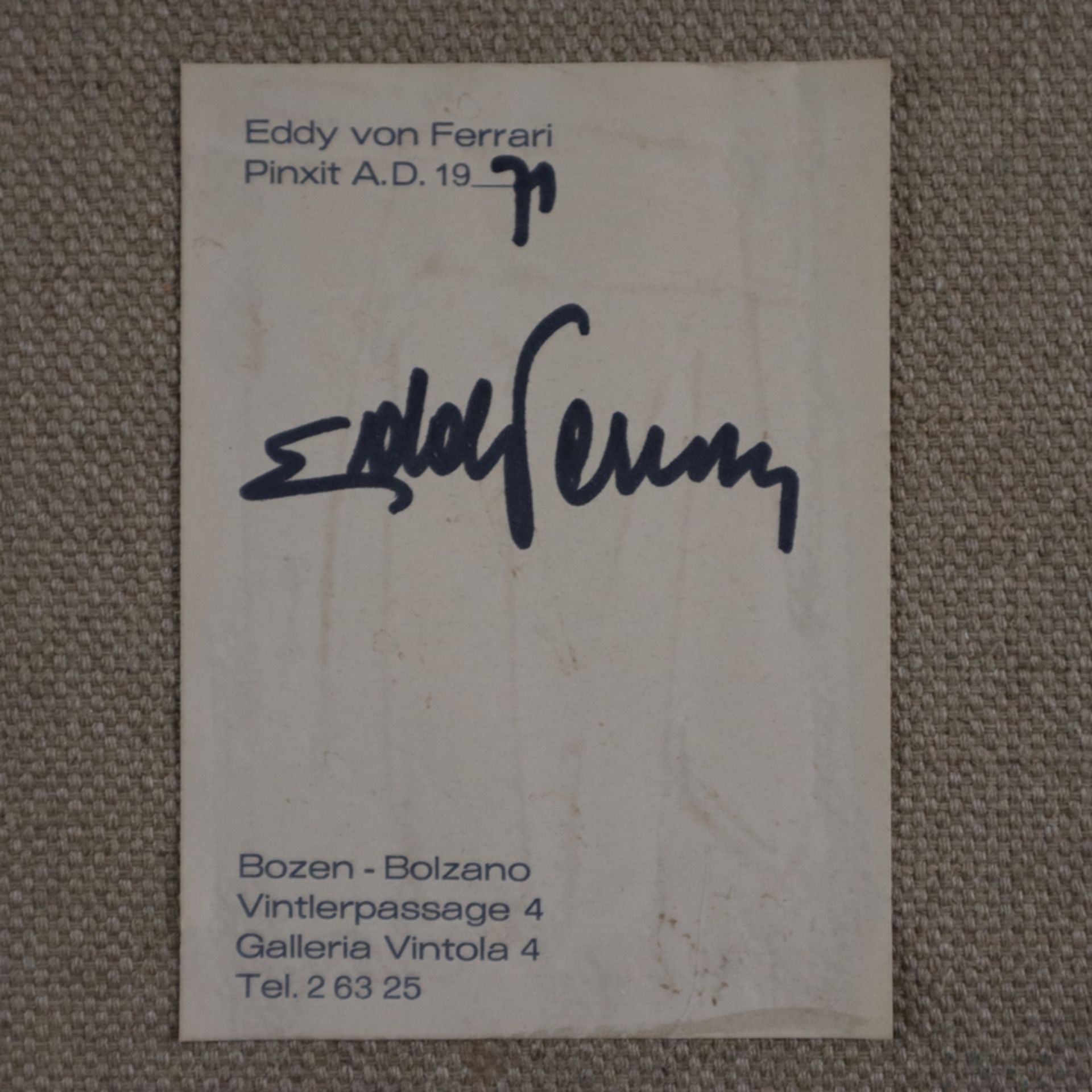 Eddy von Ferrari - (1923 Brixen -2000 Verona, Studium in Venedig und Brixen) - Stillleben mit Obst, - Image 7 of 8