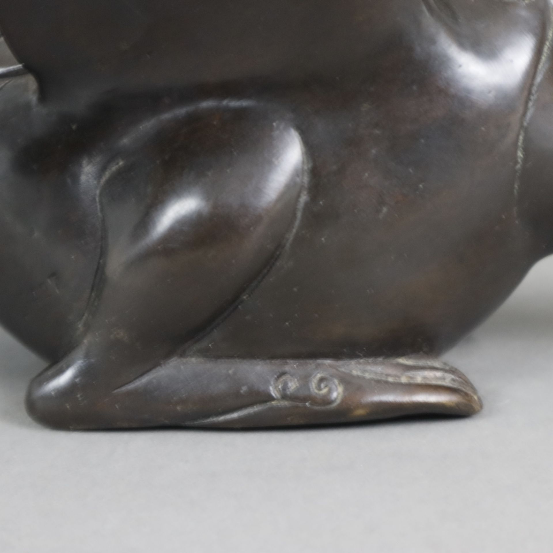 Tierfigur "Ente" - Messingguss, bronziert, unterseitig gestempelt "Santi's" mit Auflagenr. 11/5000, - Image 6 of 10