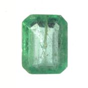 Loser Smaragd- 2,86ct., Achteck-Schliff, Maße: 10,40x7,96x4,13mm, in transparenter Box versiegelt, 