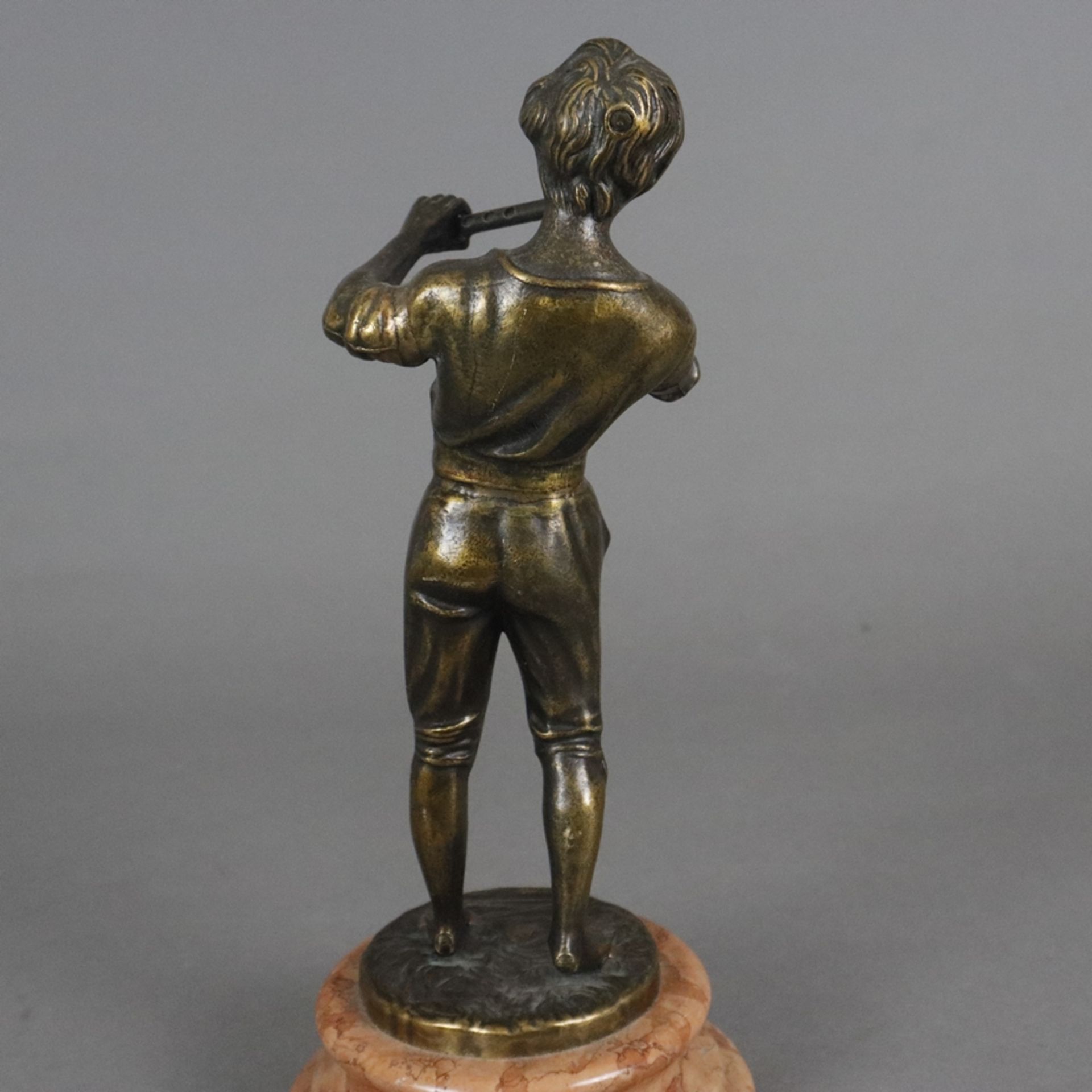 Flötenspieler - Gießerei "Lancini", Italien 20. Jh., Bronze, braun patiniert, vollrunde Figur eines - Bild 7 aus 9