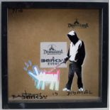 Banksy - "Dismal Shadow Box" mit "Haring Hund"-Motiv, 2015, Souvenir aus der Ausstellung "Dismaland