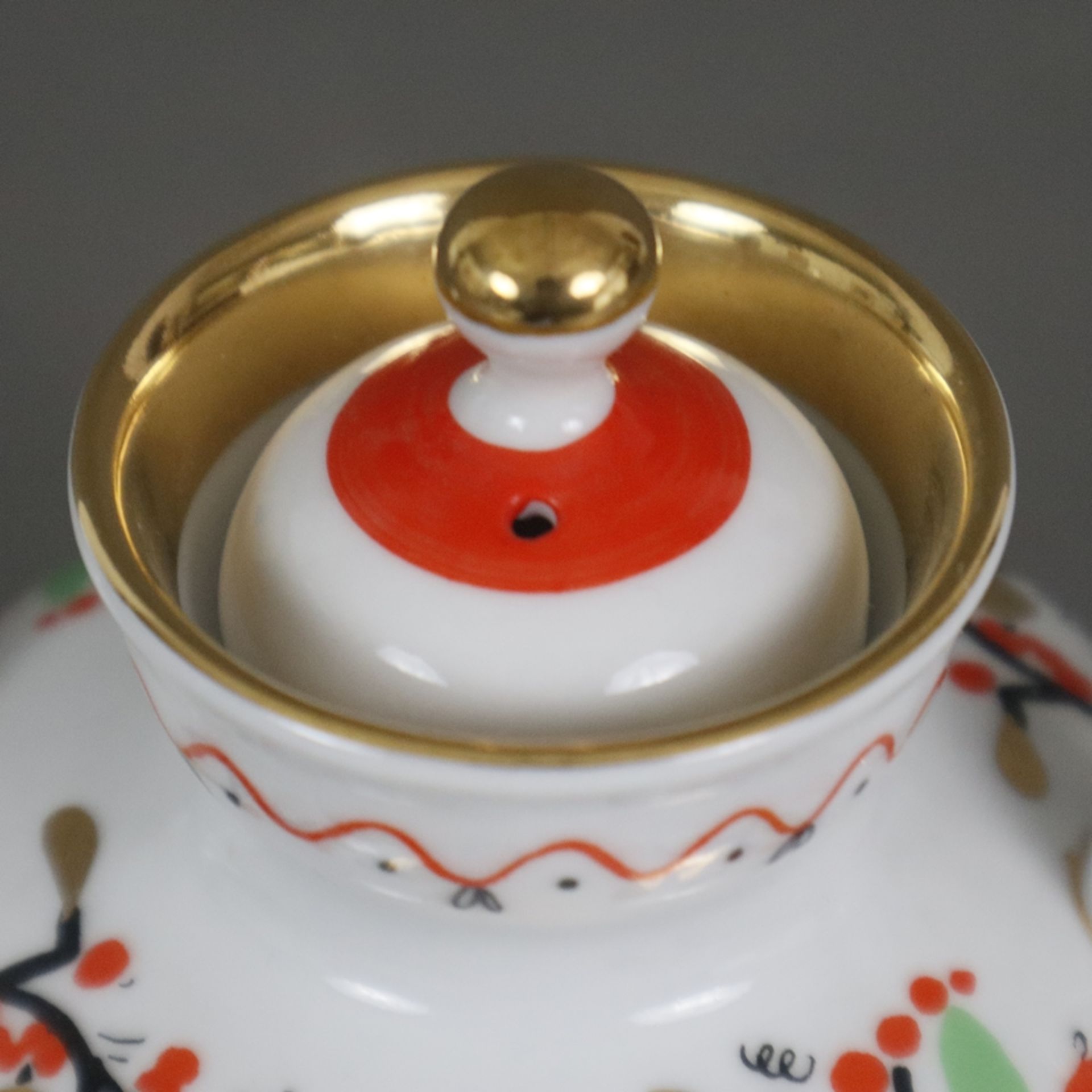Russische Teekanne und zwei Empire-Tassen - Porzellan, 1x kleine Teekanne, Lomonosov, St. Petersbur - Bild 8 aus 10