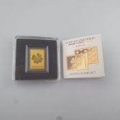 Glücks-Kleeblatt-Münze - Feingold 999, 1/500 oz, in Goldbarren-Form, 16 x 22,4 mm, mit Echtheitszer