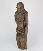 Lebensgroße Holzfigur eines bärtigen Mannes - Provenienz: erworben 1984 im Antiquitätenhandel in Pa