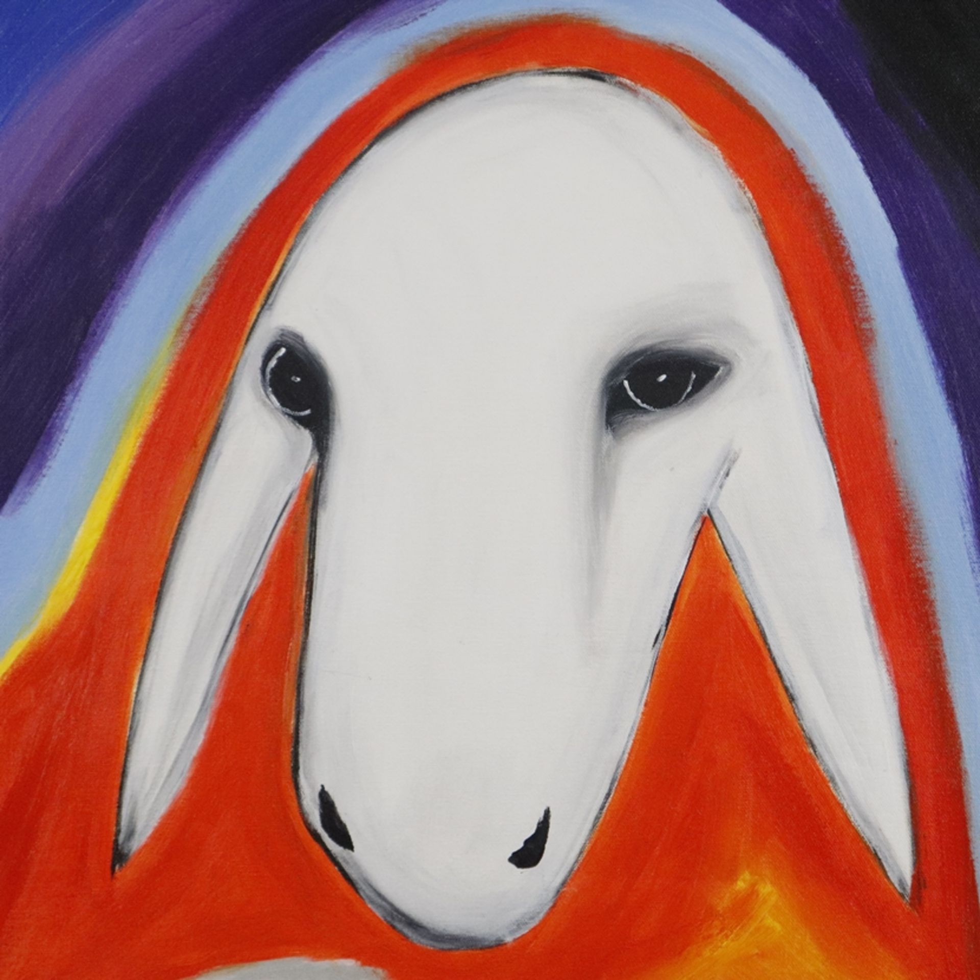 Kadishman, Menashe (1932 - 2015) - Sheep’s head / Schafkopf, Acryl auf Leinwand, auf Keilrahmen auf - Image 2 of 6