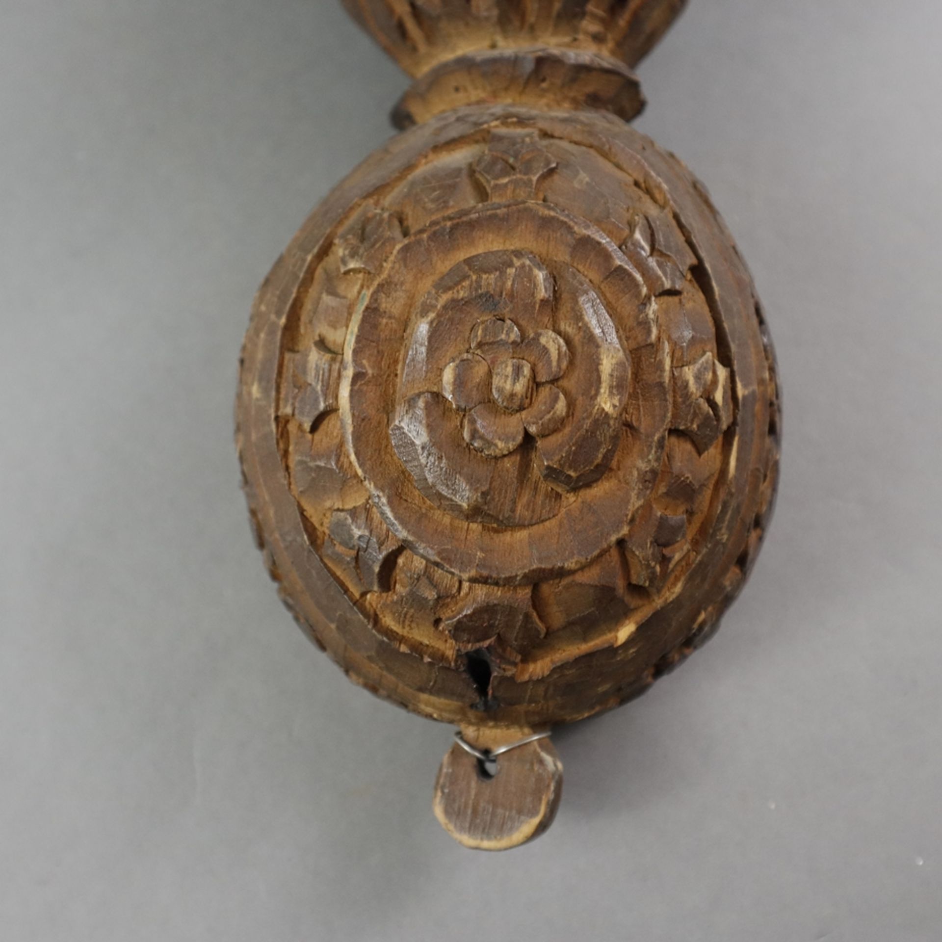 Tibetanische Laute mit Drachenkopf - 19.Jh./um 1900, Saiteninstrument, Holzkorpus, ornamental besch - Bild 8 aus 8