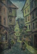 Salini, Lino (1889 Frankfurt/M. - 1944 Würzburg) - Metzgergasse in Alt-Frankfurt, Ölstudie auf dick