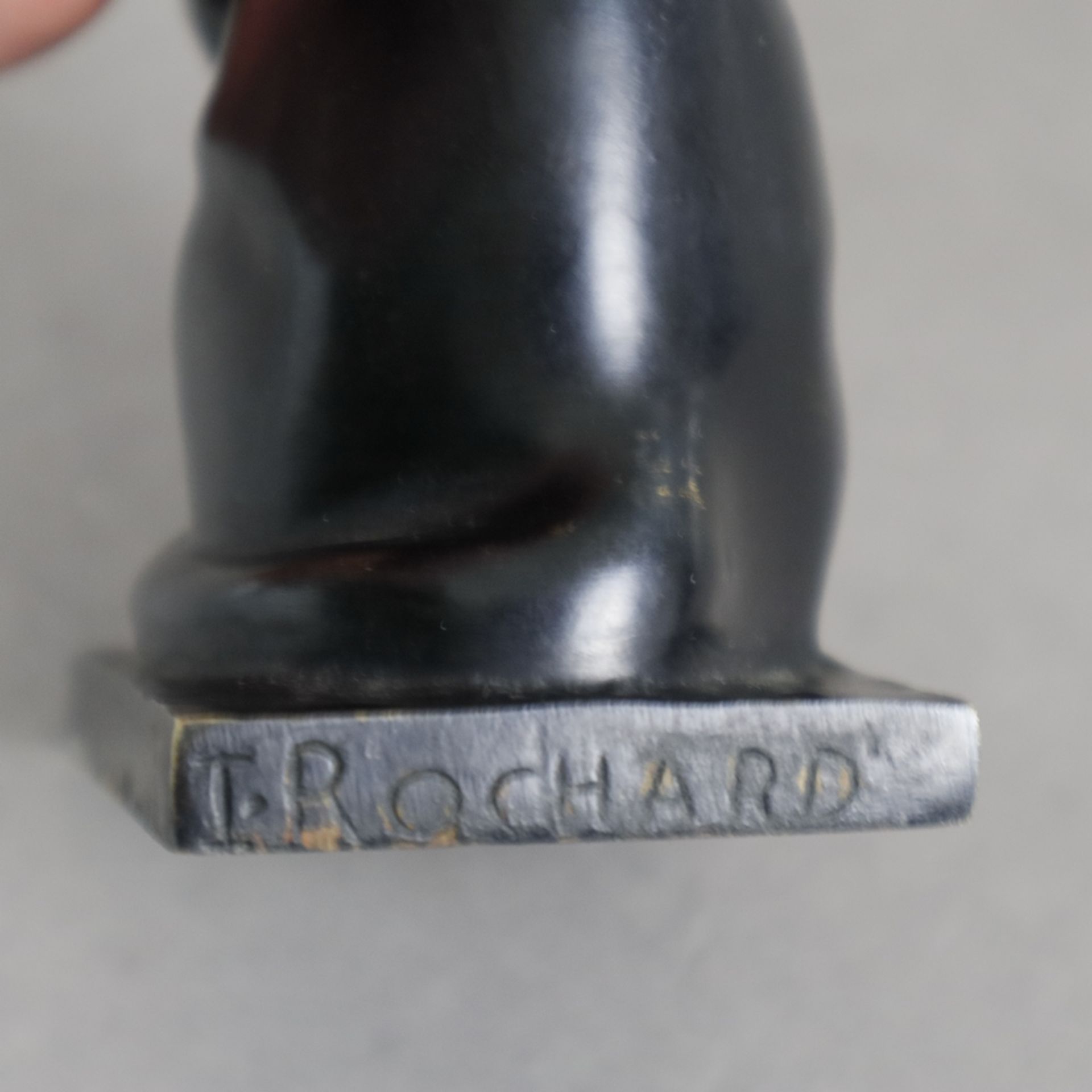 Rochard, Irénée (1906 Villefranche-sur-Saône bis 1984 Paris) - "Chat assis", Bronze, schwarz patini - Bild 8 aus 8