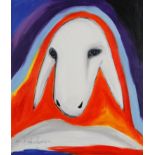 Kadishman, Menashe (1932 - 2015) - Sheep’s head / Schafkopf, Acryl auf Leinwand, auf Keilrahmen auf