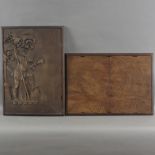 Zwei große Buchdeckel / Umschlagtafeln aus Holz - 19.Jh., Hartholz, feinst geschnitzt, Frontdeckel 