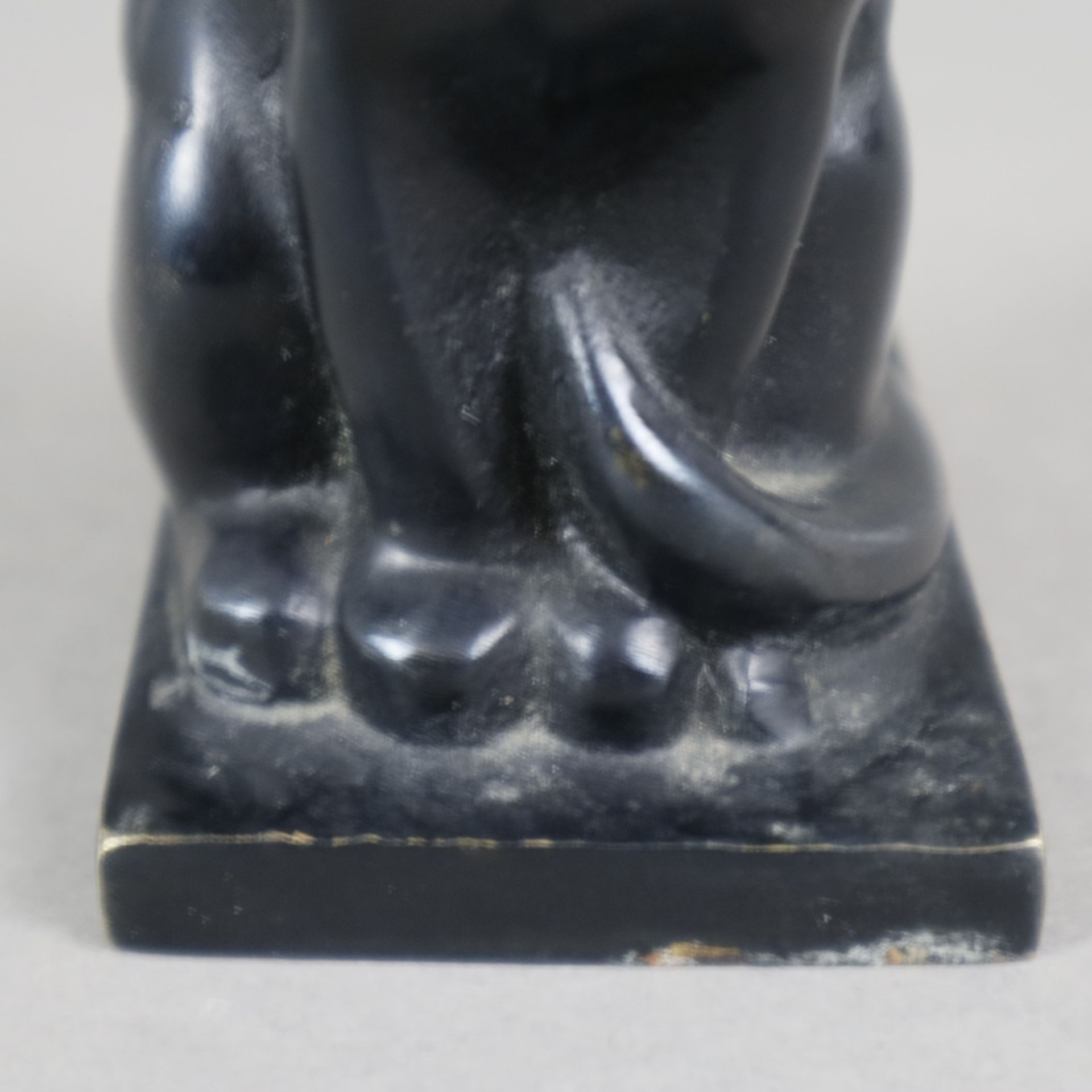 Rochard, Irénée (1906 Villefranche-sur-Saône bis 1984 Paris) - "Chat assis", Bronze, schwarz patini - Image 5 of 8