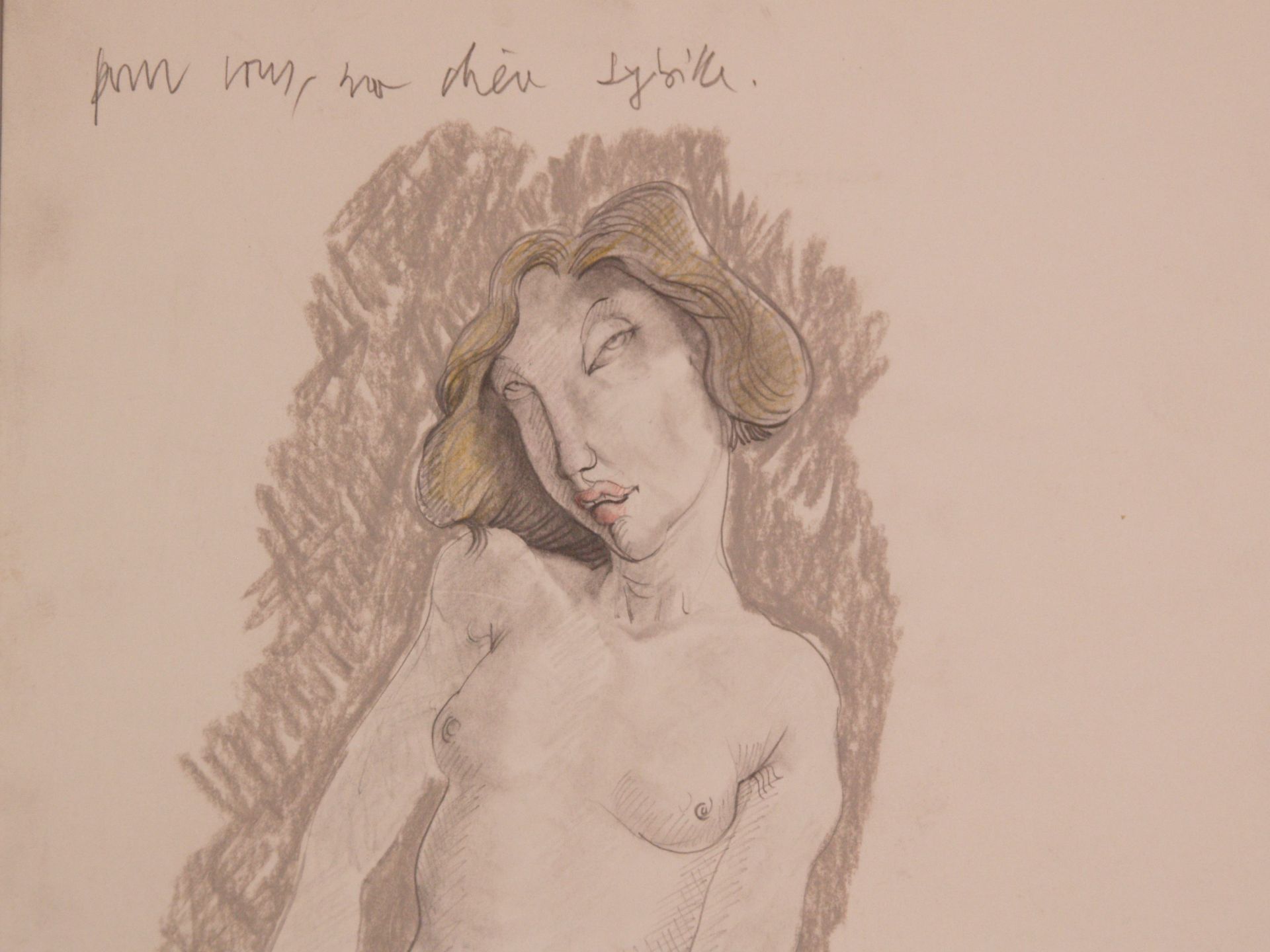 Ceytaire, Jean-Pierre (*1946 in Paris) - Frauenakt mit einer Schlange, Pastellkreide und Bleistift - Image 2 of 3
