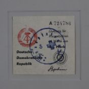 Beuys, Joseph (1921 Krefeld - 1986 Düsseldorf) - "Quittung für Visagebühren im Wert von 5.- Mark / 