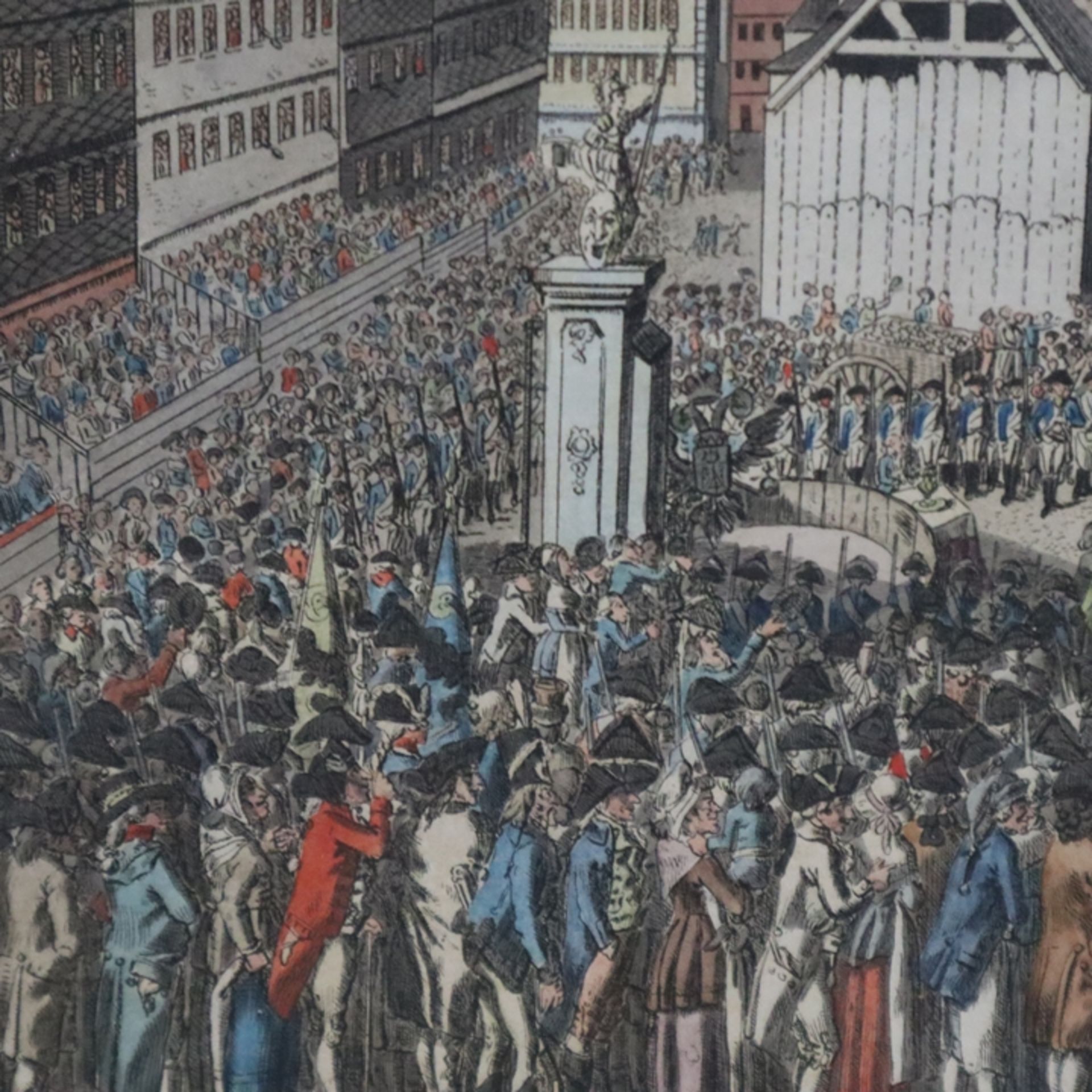 Kaiserkrönung Leopolds II. in Frankfurt am Main - "Der Roemerberg in Frankfurt am Main Am Krönungst - Bild 10 aus 12