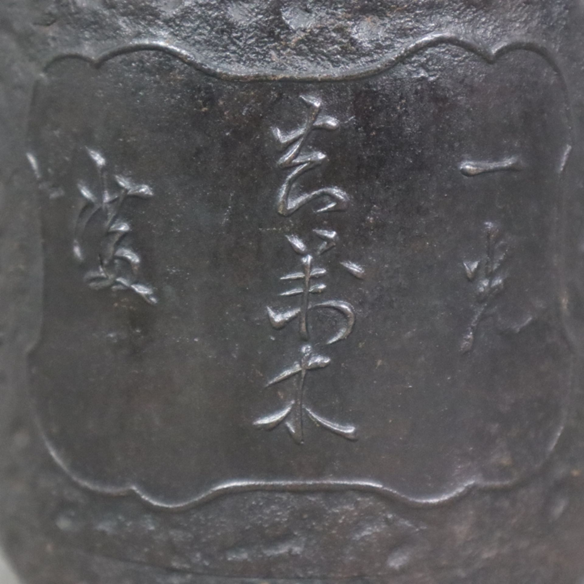 Tetsubin - Wasserkessel für die Teezeremonie, Japan, ca. Meiji-/Taishō-Zeit, Gusseisen mit Bronzede - Image 8 of 9