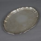 Silbertablett im Barockstil - Wilkens&Söhne, 800er Silber, ovale Form mit geschweiftem Rand, gestem