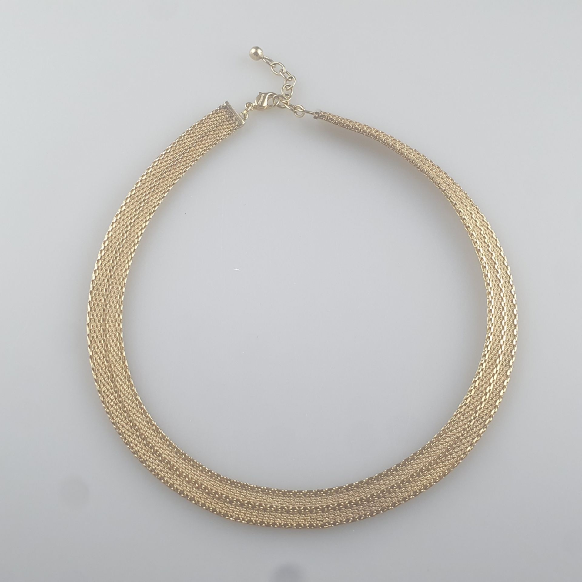 Vintage-Collier - Henkel & Grosse (Pforzheim), vergoldetes Metall, flexibles Flechtband mit Karabin - Bild 3 aus 5